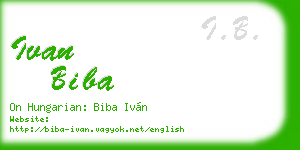 ivan biba business card